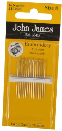 John James Broderinålar Storlek 8 - 16 stycken