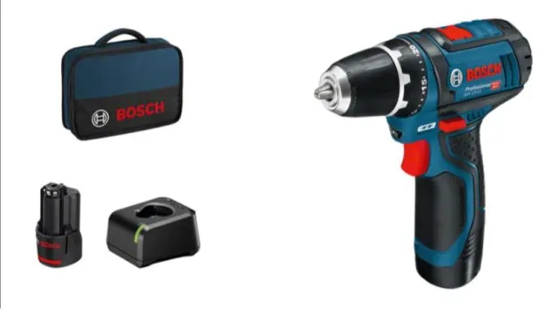 Bosch 12V Sladdlös Borrskruvdragare GSR 12V-15 2X2.0AH 1XGAL 12V-20 VÄSKA